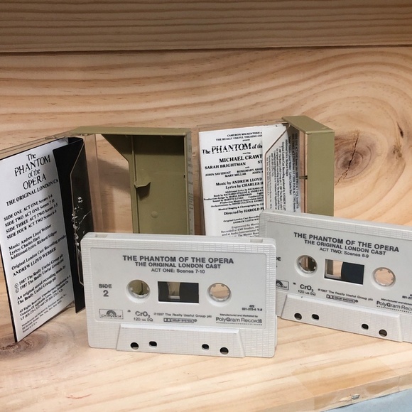 Phantom of the Opera 1987 2 Tape Set Cassette Theater Andrew Lloyd Weber - Picture 5 of 7